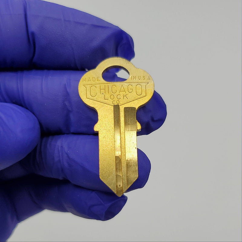 5x Chicago Lock Co. K-30 Key Blanks Off Center Left Brass USA Made NOS