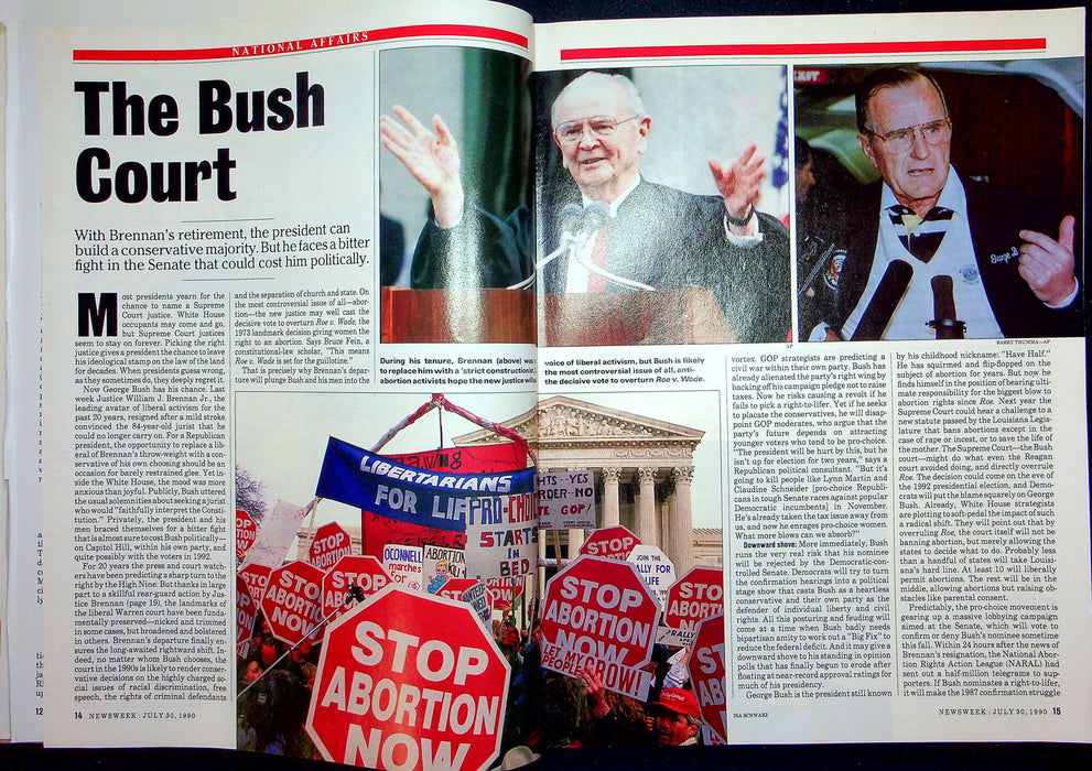 Newsweek Magazine July 30 1990 Supreme Court Judge Brennan Retire United Germany