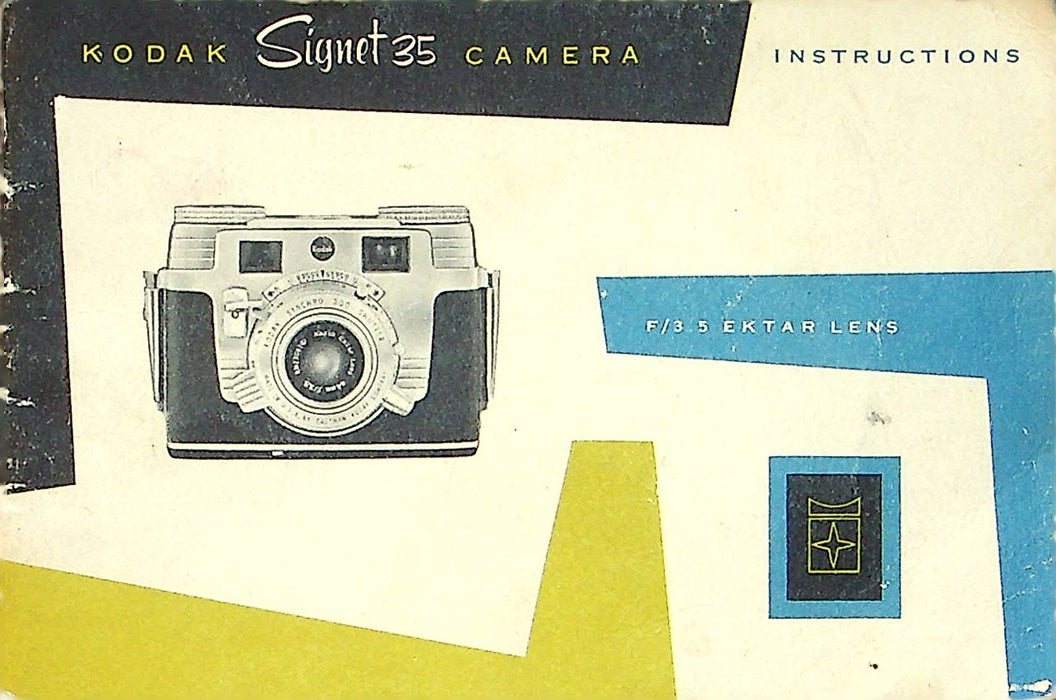 Kodak Signet 35 (35mm) Camea Instruction Book / Manual 1955