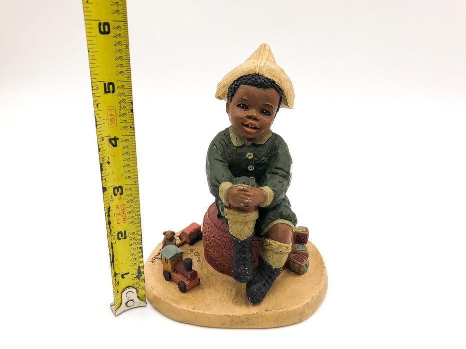 All Gods Children Figurine John M. Holcomb Little Boy Resin Paper Sailboat Hat 11