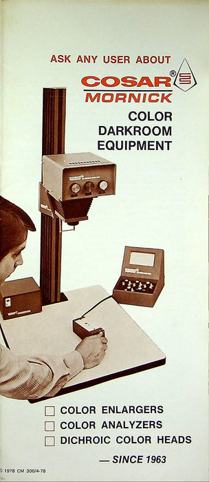 1978 Cosar Mornick Darkroom Equipment Brochure Enlargers, Analyzers & Price List