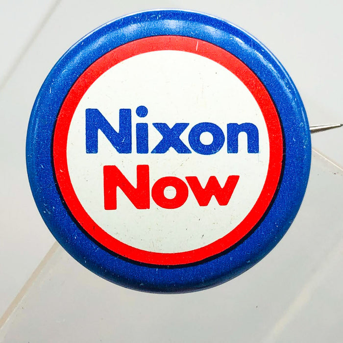 Richard Nixon Now Button Pin 1" Presidential Campaign Politics COADCO Vintage 3