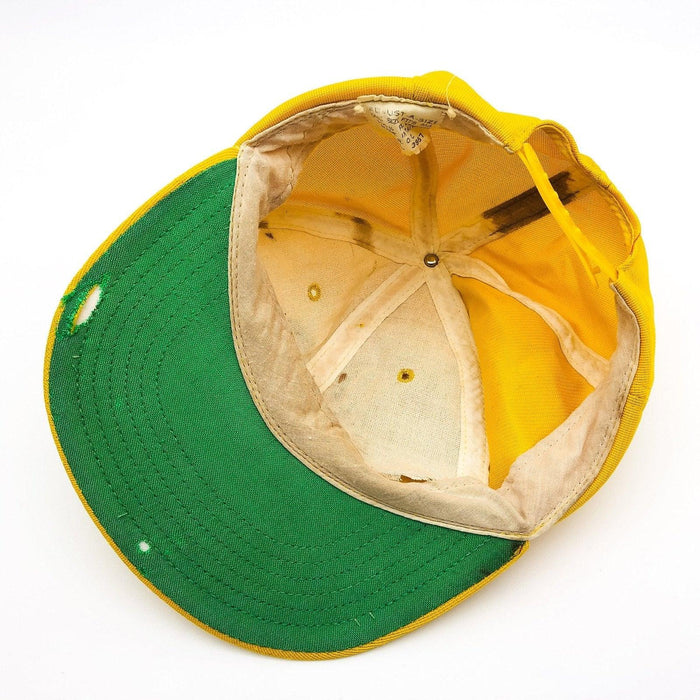 Vintage Baseball Hat Trucker Mesh Snapback Old Machinery Farmer Carpenter Yellow 9