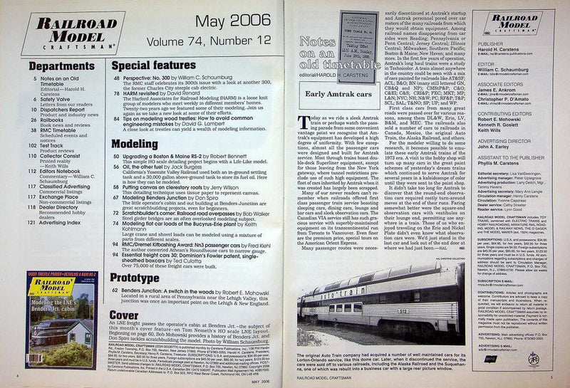 Railroad Model Craftsman Magazine May 2006 Vol 74 No 12 LNE's Benders Jct. Cabin