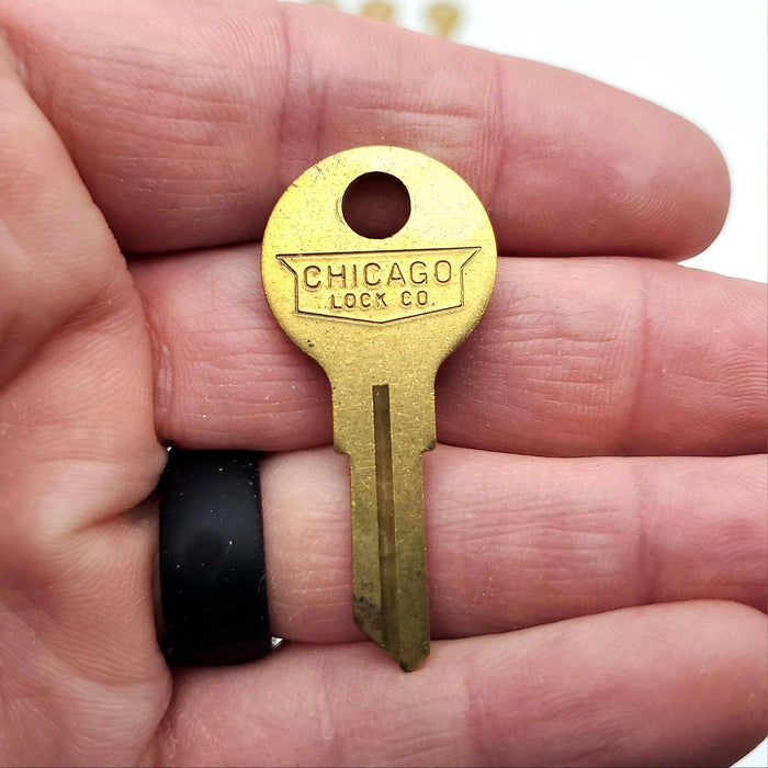 10x Chicago Lock Co K-23 Key Blanks Cabinet Lock Brass Vintage Original NOS