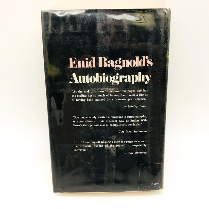 Enid Bagnold's Autobiography Hardcover Enid Bagnold 1969 Novelist Ex Li 1st Ed 2