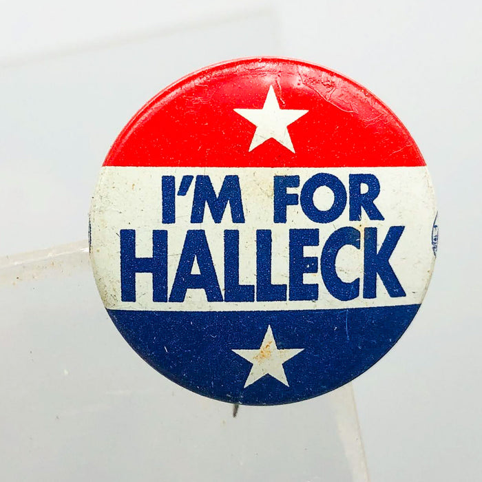 I'm For Halleck Button Pin .75" Indiana Politician Campaign Republican Stars 4