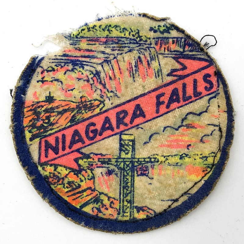 Vintage Niagara Falls Patch Sewn Felt Souvenir Ontario Canada Canadian