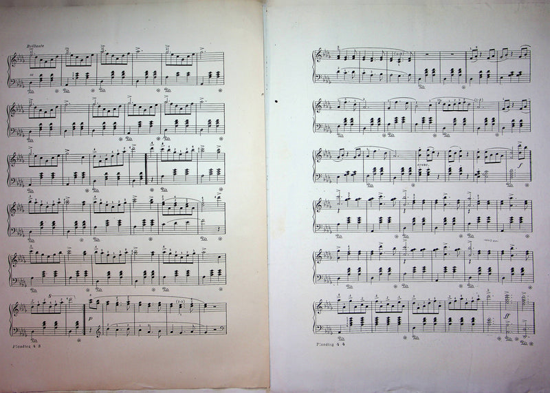 Pleading Valse Brillante G Holcombe Vintage Sheet Music 1915 AW Perrys Piano 4