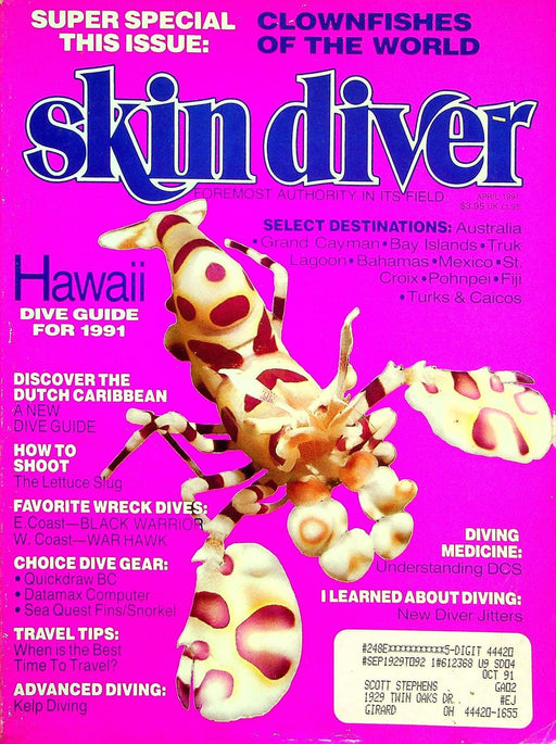 Skin Diver Magazine April 1991 Vol 40 No 4 Clownfish of the World 1