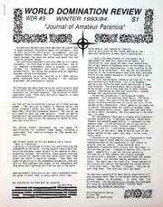 World Domination Review Journal of Amateur Paranoia 1994 # 9 1