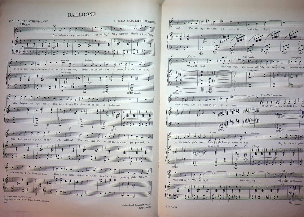 Papillons Butterflies Sheet Music Piano Song Robert Schumann Op 2 Etude Mag 1939 3