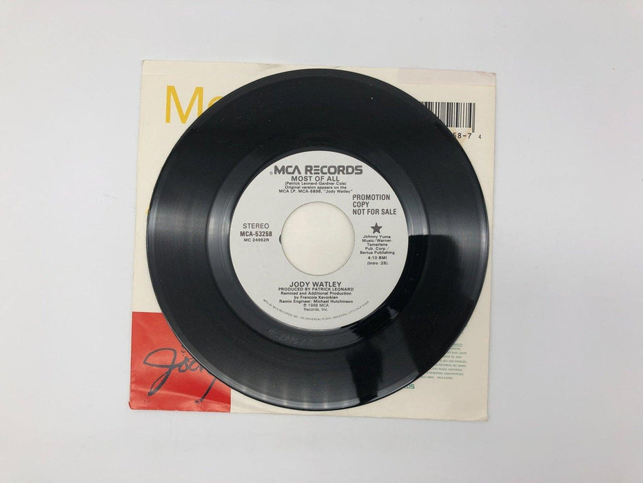 Jody Watley Most of All Record 45 RPM 7" Single MCA-53258 MCA 1988 PROMOTIONAL 4