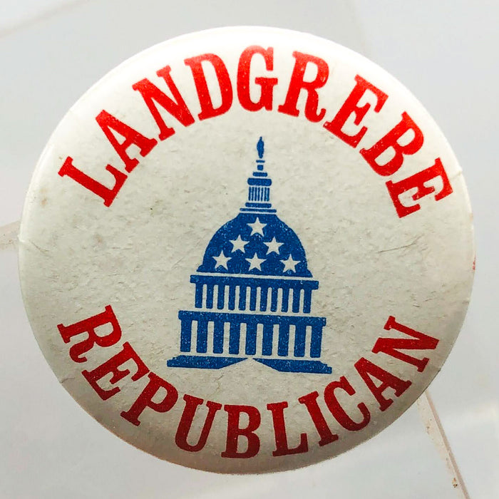 Earl Landgrebe Republican Button 1" Pin Congressman Nixon Defender Watergate 2