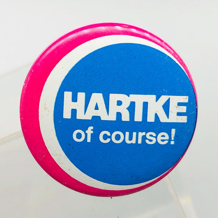 Hartke Of Course Button Pin 1.25" Indiana Senator Presidential Campaign Pink 11