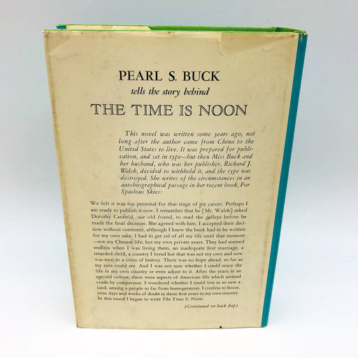 The Time Is Noon HC Pearl S. Buck 1966 Women Self Actualization 2nd Printing 2