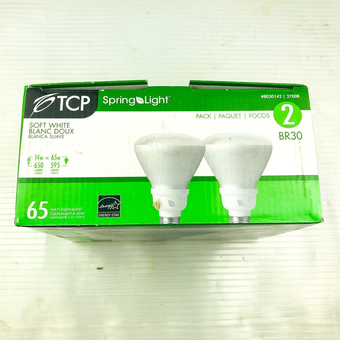 Flood Light Bulb 65W 14W Soft White Long-Life 7 Yr TCP 8030142 R30 Pack of 2 9