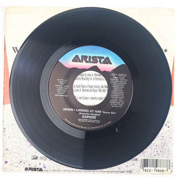 Expose When I Looked At Him Record 45 RPM Single AS1-9868 Arista 1989 4