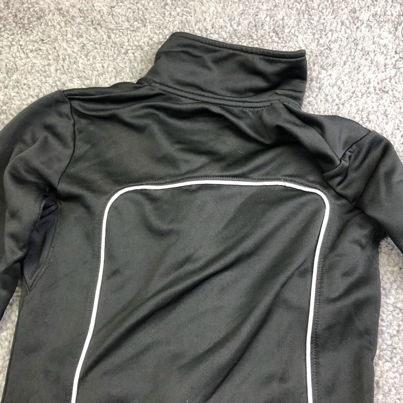 Nike Track Jacket Dri Fit Kids Small Black Full Zipper 56323 Polyester Vintage