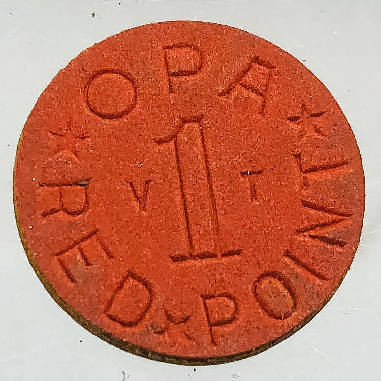 WW2 Ration Ticket Token Coupon Office of Price Administration OPA 1 Red Point VT