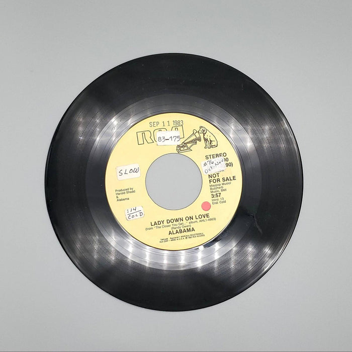 Alabama Lady Down On Love Single Record RCA 1983 JK-13590 PROMO 1
