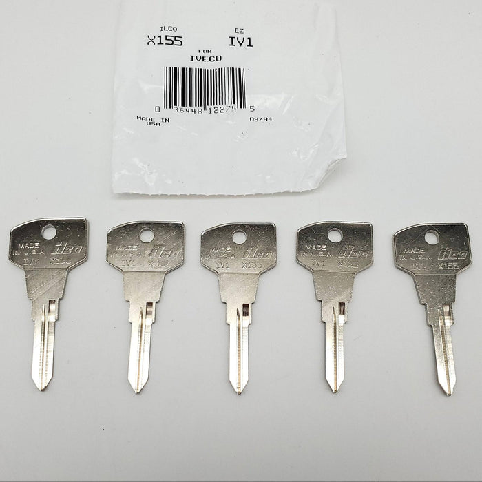 5x Ilco IV1/ Taylor X155 Key Blanks Iveco Truck Ignition 1983 - 88 Nickel Plated