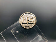 Vintage US Army Lapel Safety Pin Pebble Background Border 9