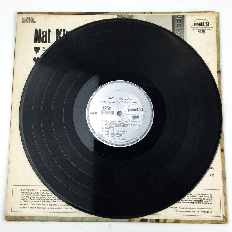Nat King Cole Love Is A Many Splendored Thing Record 33 RPM LP Pickwick 1966 5