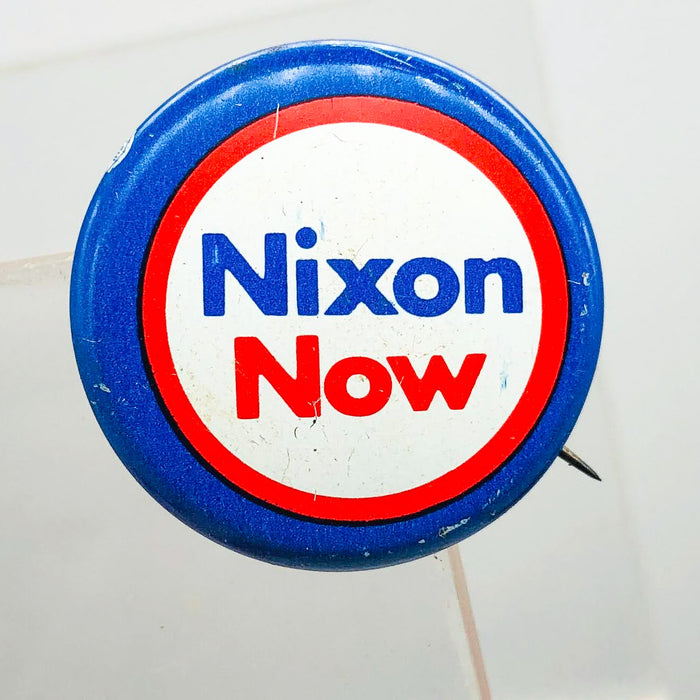 Richard Nixon Now Button Pin 1" Presidential Campaign Politics COADCO Vintage 7