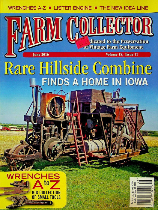 Farm Collector Magazine June 2016 Vol 18 # 11 Rare Hillside Combine