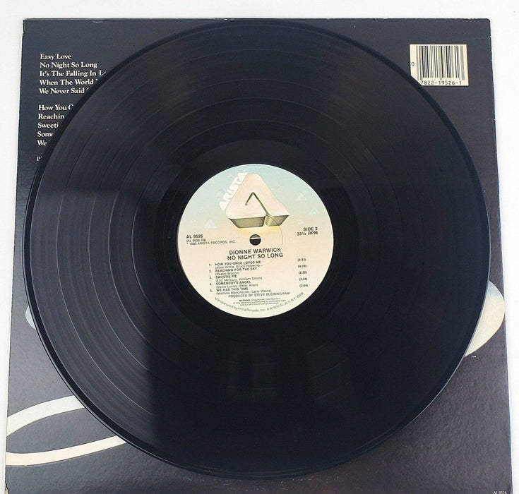 Dionne Warwick No Night So Long Record 33 RPM LP AL 9526 Arista 1980 4