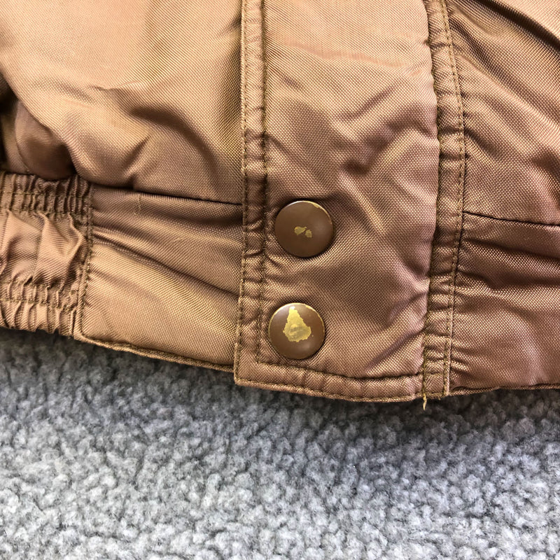 Vintage Cleveland Browns Starter Jacket Puffer Coat Mens Large Brown Orange Hood