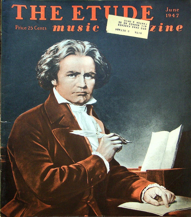 The Etude Music Magazine June 1947 Vol LXVI No 6 Beethoven, Sheet Music 1