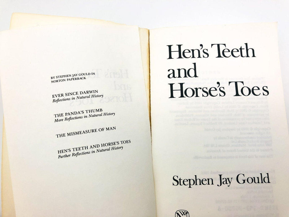 Hen's Teeth And Horse's Toes Paperback Stephen Jay Gould 1984 Biological Theory 7