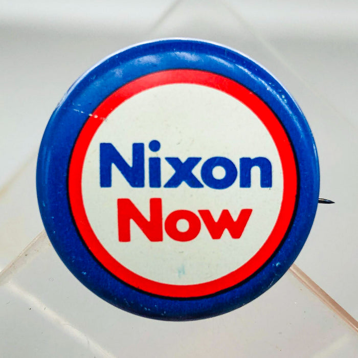 Richard Nixon Now Button Pin 1" Presidential Campaign Politics COADCO Vintage 18