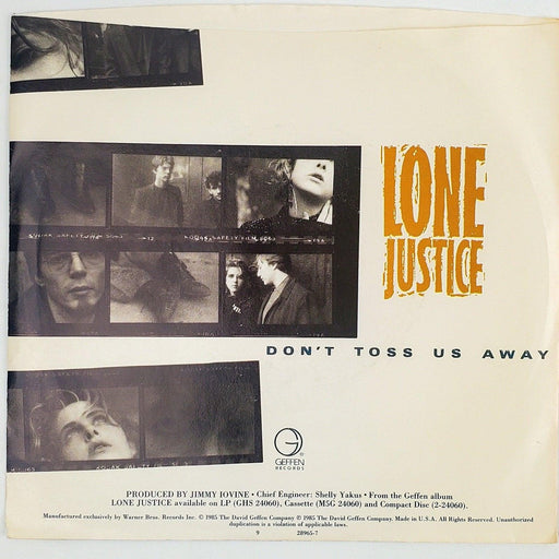 Lone Justice Sweet, Sweet Baby I'm Falling Record 45 Single Geffen 1985 Promo 2