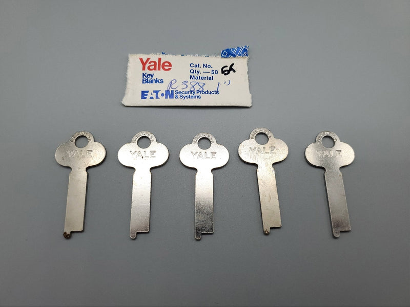 5x Yale R388 1" Key Blanks Flat Steel Vintage USA Made NOS 3