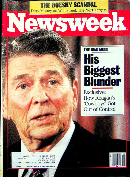 Newsweek Magazine December 1 1986 Ivan Boesky Insider Trading Reagans Cowboys