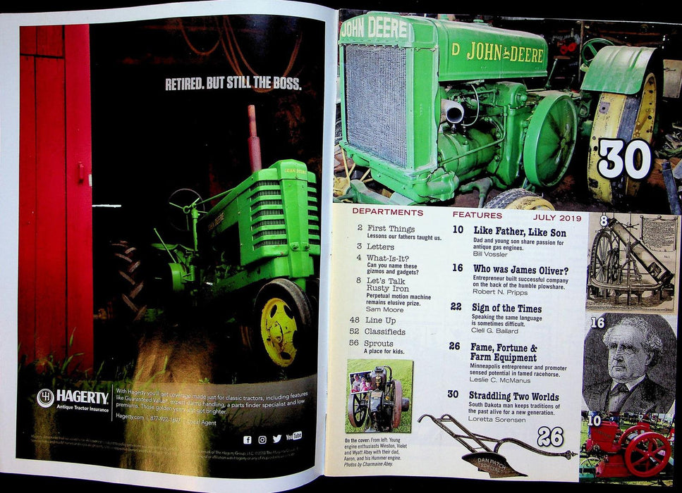 Farm Collector Magazine July 2019 Vol 21 # 12 Antique Gas Engines, James Oliver