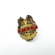 Biker Motorcycle Lapel Pin Skull & Wings "If You Ainta Biker You Aint..." 2