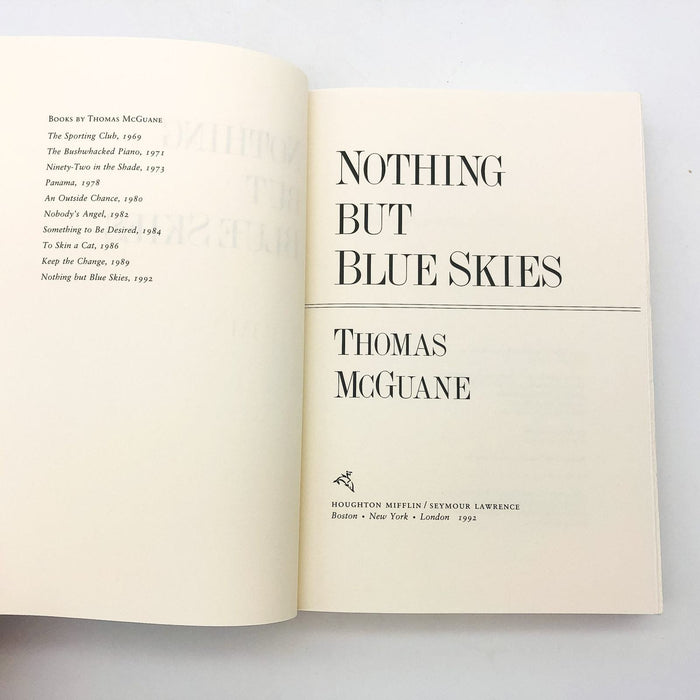 Nothing But Blue Skies Hardcover Thomas McGuane 1992 Men Life Crisis 1st Edition 7