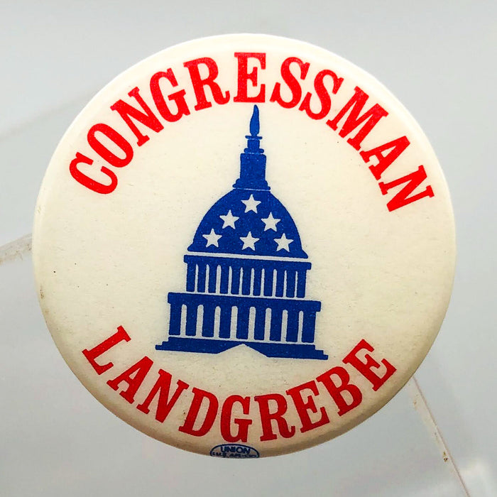 Landgrebe Congressman Button 1" Pin Earl Republican Nixon Defender Watergate A