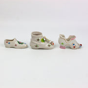 Occupied Japan Mini Shoe, High Heel, Boot w/ Floral Flowers 2 Inches 4