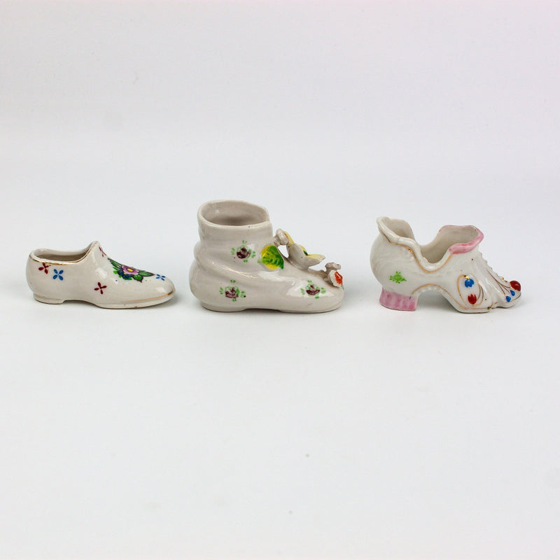 Occupied Japan Mini Shoe, High Heel, Boot w/ Floral Flowers 2 Inches 4