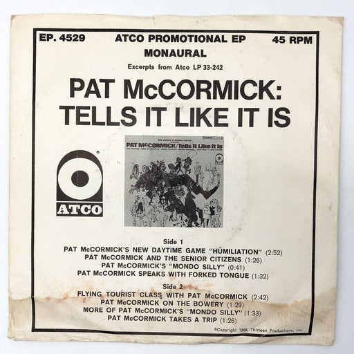 Pat McCormick Tells It Like It Is Record 45 RPM EP 4529 ATCO Records 1968 PROMO 1
