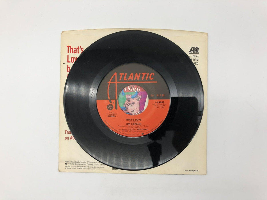 Jim Capaldi That's Love Record 45 RPM Single 7-89849 Atlantic 1983 Picture 4