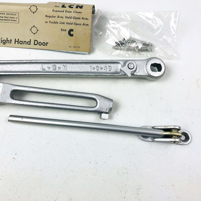 LCN Size C Potbelly Closer Arm HO90 NH ALUM Hold Open 90 Non-Handed Aluminum