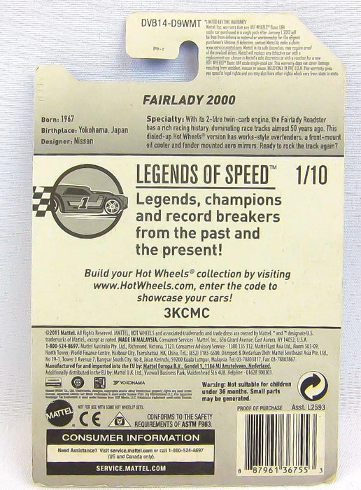 Hot Wheels Legends Of Speed Fairlady #22 Fairlady Rig Heat Qty 4 NEW Diecast Car 10