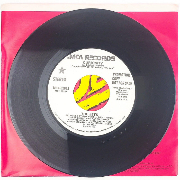 The Jets Curiosity Record 45 RPM Single MCA-52682 MCA Records 1985 Promo 3