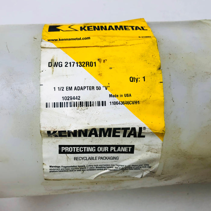 Kennametal End Mill Adapter 1-1/2 50 V DWG217132R01 3646CH1 6158-1172 New NOS